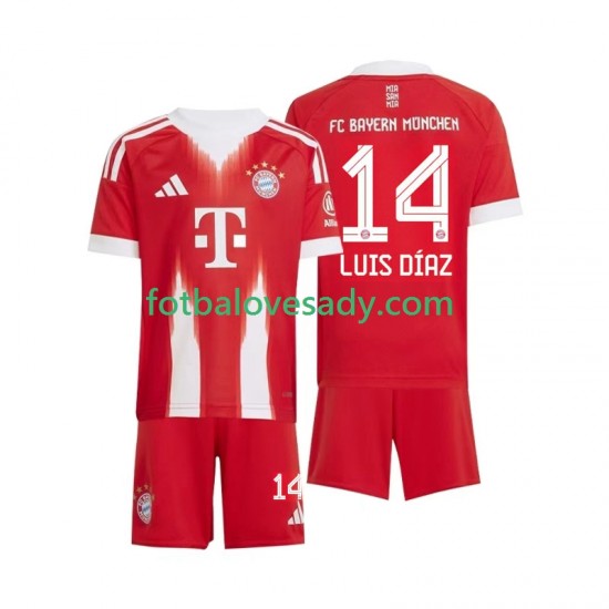 FC Bayern Mnichov Luis Diaz 14 Děti Fotbalový dres Domácí 2025-2026 Krátký rukáv