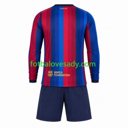 FC Barcelona Děti Fotbalový dres Domácí 2026-2027 Dlouhý rukáv