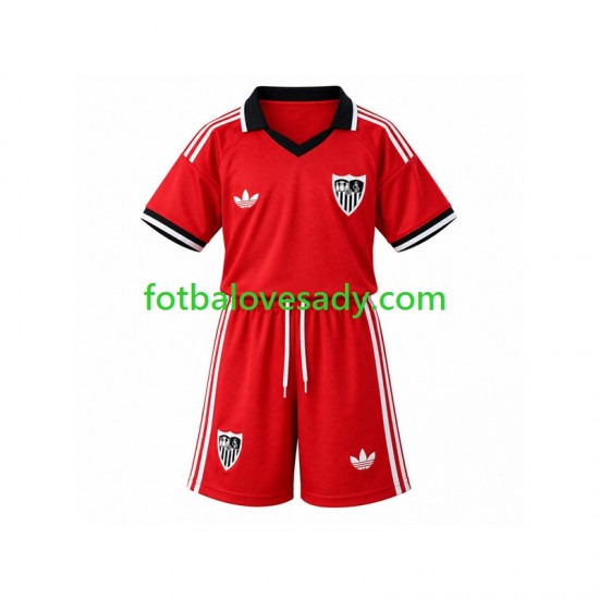 Sevilla FC Retro Děti Fotbalový dres Domácí 2026-2027 Krátký rukáv