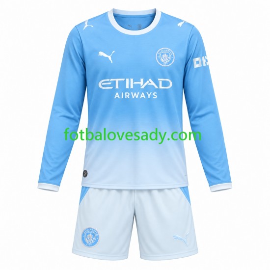 Manchester City Děti Fotbalový dres Domácí 2026-2027 Dlouhý rukáv