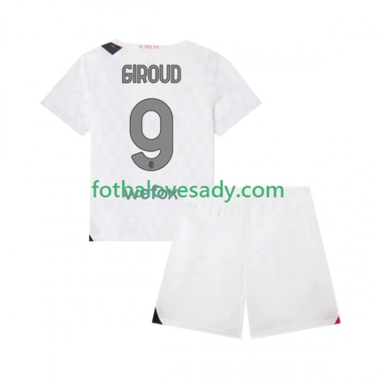 AC Milán Olivier Giroud 9 Děti Fotbalový dres Venkovní 2023-2024 Krátký rukáv