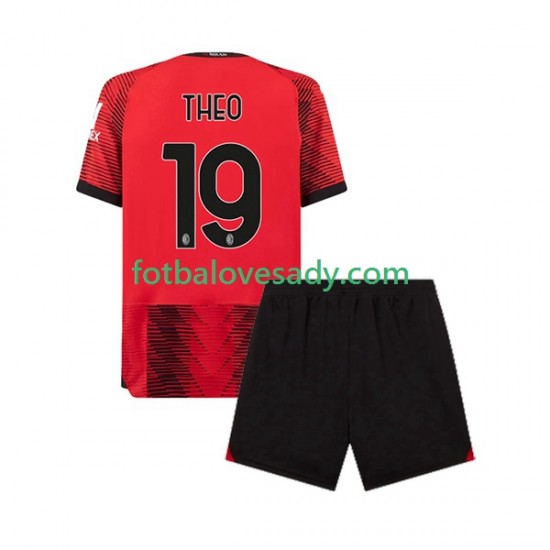 AC Milán Theo Hernandez 19 Děti Fotbalový dres Domácí 2023-2024 Krátký rukáv