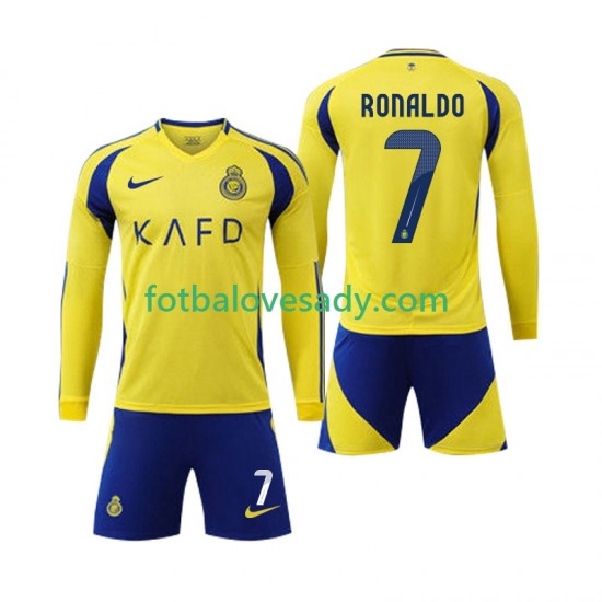 Al-Nassr Cristiano Ronaldo 7 Děti Fotbalový dres Domácí 2024-2025 Dlouhý rukáv