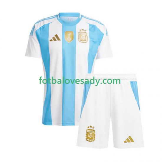 Argentina Copa America 2024 Děti Fotbalový dres Domácí Krátký rukáv