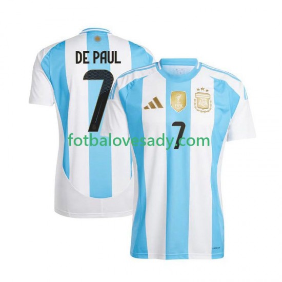 Argentina De Paul 7 Copa America 2024 Muži Fotbalový dres Domácí Krátký rukáv