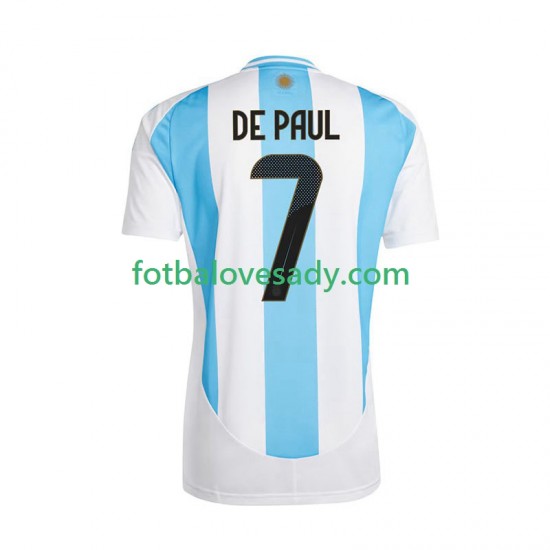 Argentina De Paul 7 Copa America 2024 Muži Fotbalový dres Domácí Krátký rukáv