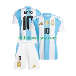 Argentina Lionel Messi 10 Copa America 2024 Děti Fotbalový dres Domácí Krátký rukáv