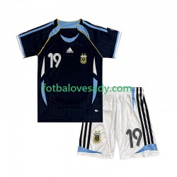 Argentina Retro Lionel Messi 19 2006 Děti Fotbalový dres Venkovní Krátký rukáv