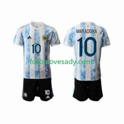Argentina Maradona 10 Děti Fotbalový dres Domácí 2020-2021 Krátký rukáv