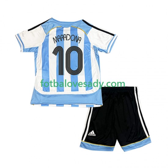 Argentina Retro Maradona 10 2006 Děti Fotbalový dres Domácí Krátký rukáv
