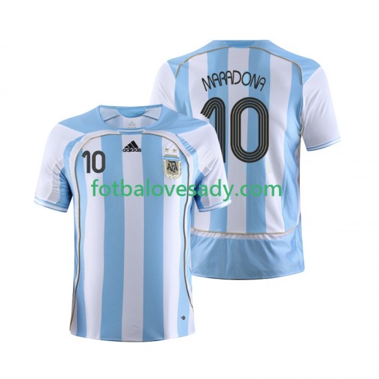Argentina Retro Maradona 10 2006 Muži Fotbalový dres Domácí Krátký rukáv
