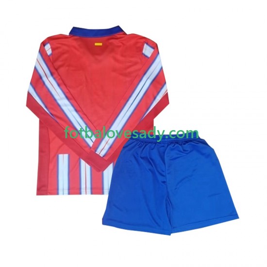 Atlético Madrid Děti Fotbalový dres Domácí 2024-2025 Dlouhý rukáv