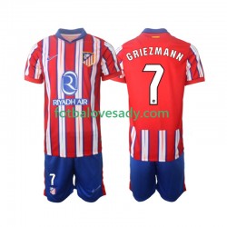 Atlético Madrid Griezmann 7 Děti Fotbalový dres Domácí 2024-2025 Krátký rukáv