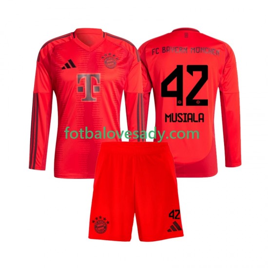 FC Bayern Mnichov Jamal Musiala 42 Děti Fotbalový dres Domácí 2024-2025 Dlouhý rukáv