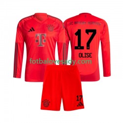 FC Bayern Mnichov Michael Olise 17 Děti Fotbalový dres Domácí 2024-2025 Dlouhý rukáv