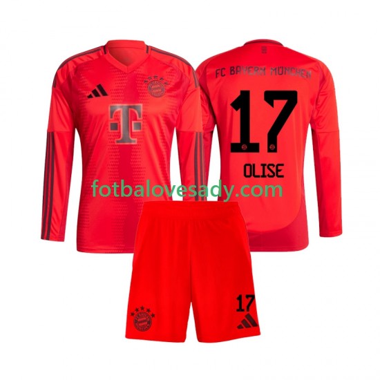 FC Bayern Mnichov Michael Olise 17 Děti Fotbalový dres Domácí 2024-2025 Dlouhý rukáv