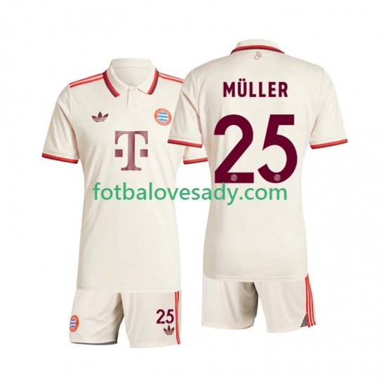 FC Bayern Mnichov Muller 25 Děti Fotbalový dres Třetí 2024-2025 Krátký rukáv