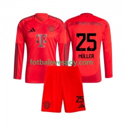 FC Bayern Mnichov Thomas Muller 25 Děti Fotbalový dres Domácí 2024-2025 Dlouhý rukáv