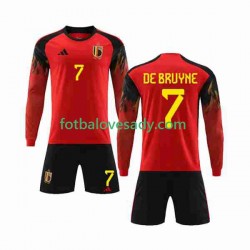 Belgie De Bruyne 7 Děti Fotbalový dres Domácí Mistrovství světa 2022 Dlouhý rukáv