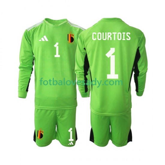 Belgie Brankář Courtois 1 Děti Fotbalový dres Domácí 2021-2022 Dlouhý rukáv