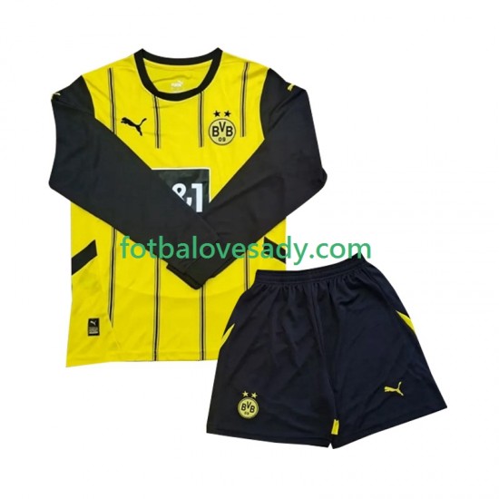 Borussia Dortmund Děti Fotbalový dres Domácí 2024-2025 Dlouhý rukáv