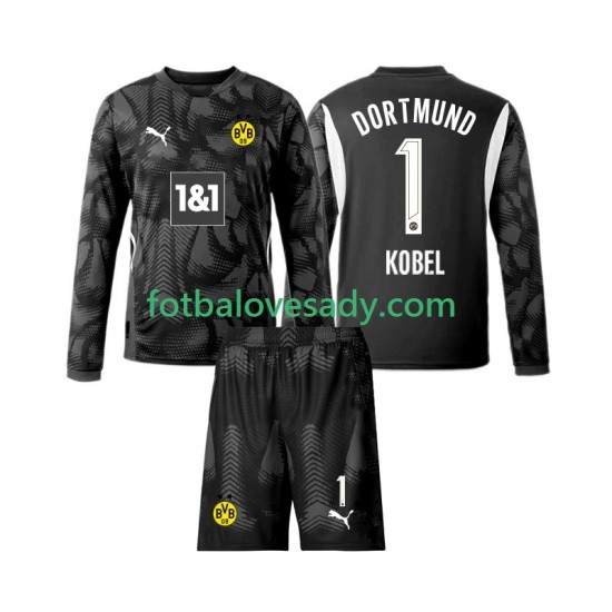 Borussia Dortmund Brankář Gregor Kobel 1 Děti Fotbalový dres Čtvrtý 2024-2025 Dlouhý rukáv