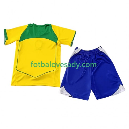 Brazílie Retro 2004 Děti Fotbalový dres Domácí Krátký rukáv