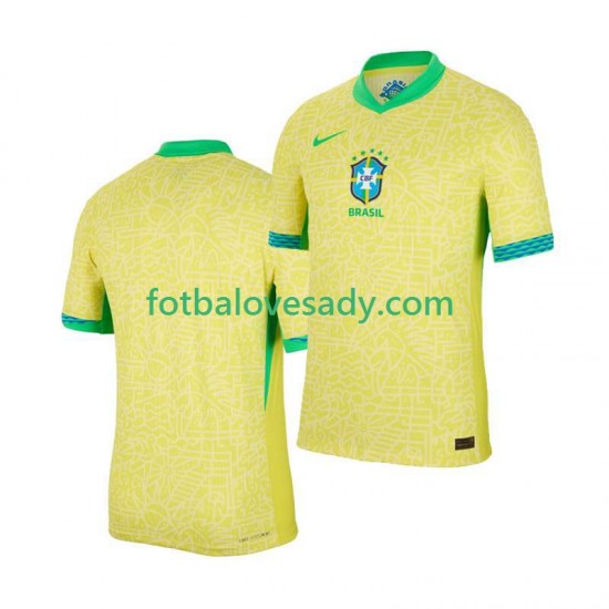 Brazílie Copa America 2024 Muži Fotbalový dres Domácí Krátký rukáv