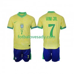 Brazílie VINI JR 7 2024 Děti Fotbalový dres Domácí Krátký rukáv