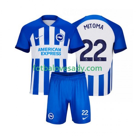 Brighton Hove Albion Mitoma 22 Děti Fotbalový dres Domácí 2023-2024 Krátký rukáv
