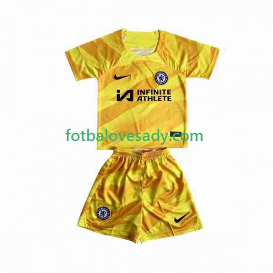 Chelsea Brankář Děti Fotbalový dres Domácí 2023-2024 Krátký rukáv