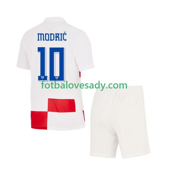 Chorvatsko Luca Modric 10 Děti Fotbalový dres Domácí Euro 2024 Krátký rukáv