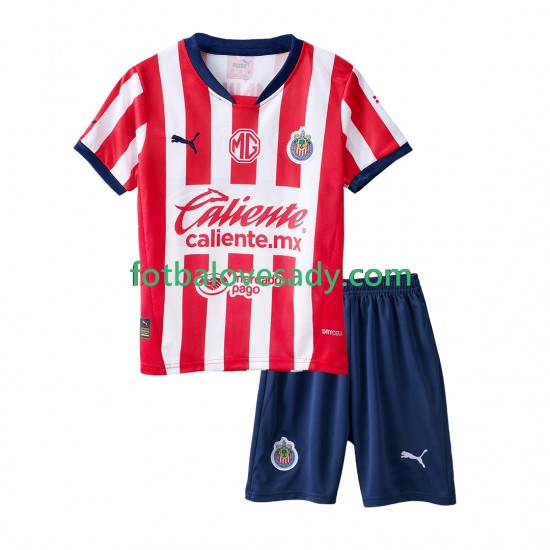 Deportivo Guadalajara Děti Fotbalový dres Domácí 2024-2025 Krátký rukáv