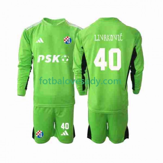 Dinamo Zagreb Brankář Livakovic 40 Děti Fotbalový dres Domácí 2023-2024 Dlouhý rukáv