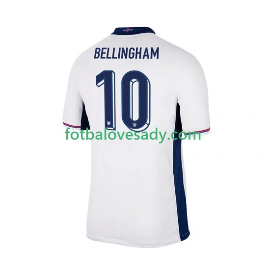 Anglie Bílý Jude Bellingham 10 Muži Fotbalový dres Domácí Euro 2024 Krátký rukáv