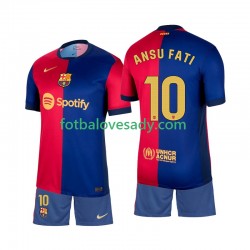 FC Barcelona Ansu Fati 10 Děti Fotbalový dres Domácí 2024-2025 Krátký rukáv