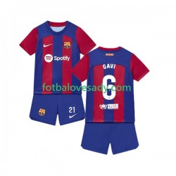 FC Barcelona Gavi 6 Děti Fotbalový dres Domácí 2023-2024 Krátký rukáv