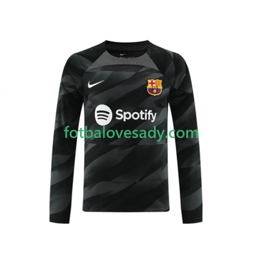 FC Barcelona Brankář Muži Fotbalový dres Venkovní 2023-2024 Dlouhý rukáv