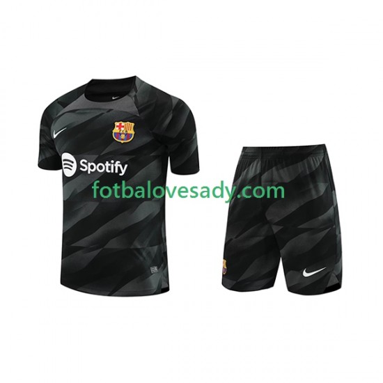 FC Barcelona Brankář Děti Fotbalový dres Venkovní 2023-2024 Krátký rukáv