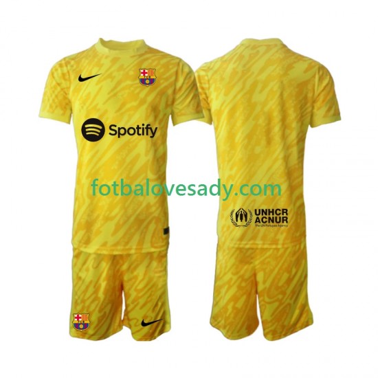 FC Barcelona Brankář Děti Fotbalový dres Venkovní 2024-2025 Krátký rukáv