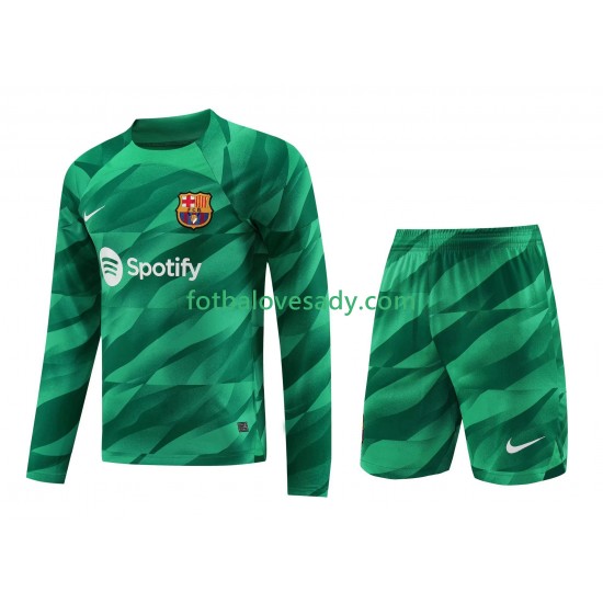 FC Barcelona Brankář Děti Fotbalový dres Domácí 2023-2024 Dlouhý rukáv
