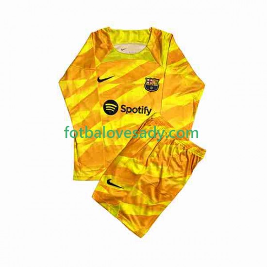 FC Barcelona Brankář Ter Stegen 1 Děti Fotbalový dres Čtvrtý 2023-2024 Dlouhý rukáv