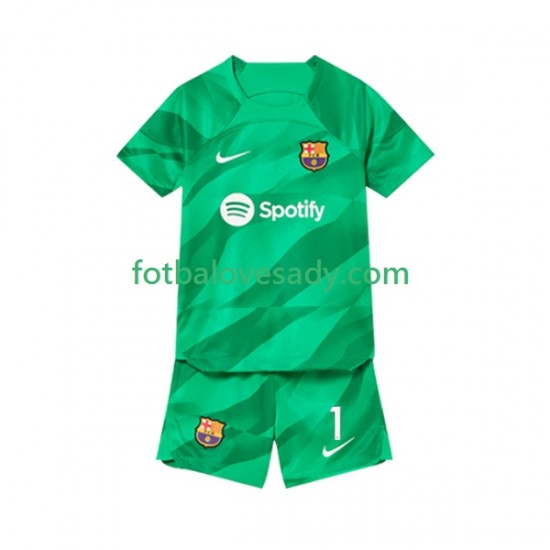 FC Barcelona Brankář Ter Stegen 1 Děti Fotbalový dres Domácí 2023-2024 Krátký rukáv