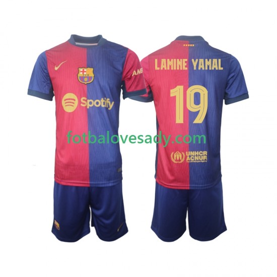 FC Barcelona UCL Font Lamine Yamal 19 Děti Fotbalový dres Domácí 2024-2025 Krátký rukáv