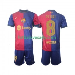 FC Barcelona UCL Font PEDRI 8 Děti Fotbalový dres Domácí 2024-2025 Krátký rukáv