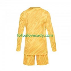Francie Žlutá Brankář Děti Fotbalový dres Domácí Euro 2024 Dlouhý rukáv