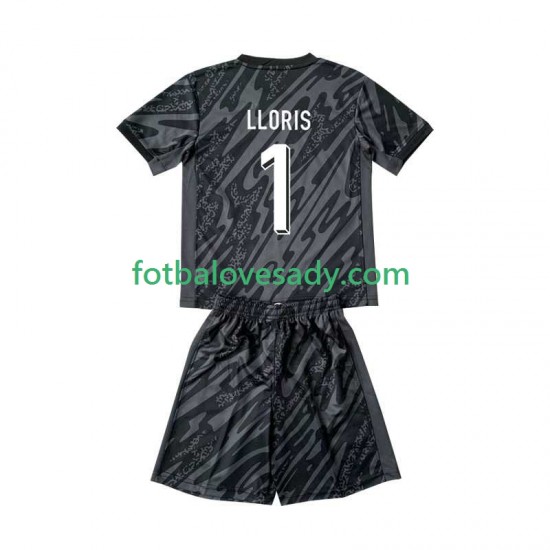 Francie Černá Brankář Hugo Lloris 1 Děti Fotbalový dres Venkovní Euro 2024 Krátký rukáv