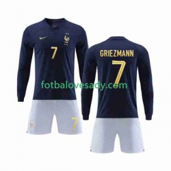 Francie Griezmann 7 Děti Fotbalový dres Domácí Mistrovství světa 2022 Dlouhý rukáv