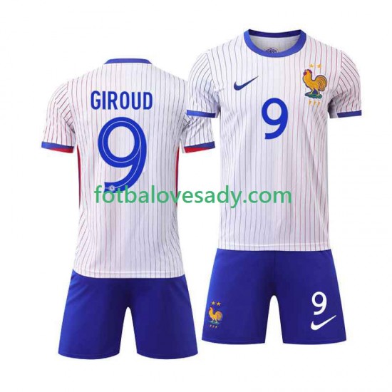 Francie Olivier Giroud 9 Děti Fotbalový dres Venkovní Euro 2024 Krátký rukáv