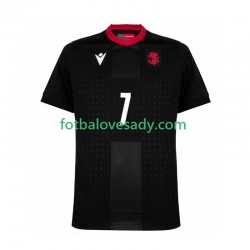 Černá Georgia Kvaratskhelia 7 Muži Fotbalový dres Venkovní Euro 2024 Krátký rukáv